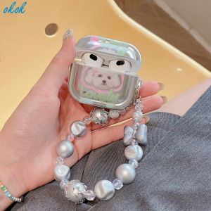 OKOK Electroplated Silver Cats And Dogs AirPods Case For AirPods 1 2 3 AirPods Pro 4 InPods 12 i12 Wireless Bluetooth Headphones Headset Gen 1 2 3 Silicone Casing Shockproof Protective Cover Shell Top Seller With Pendant