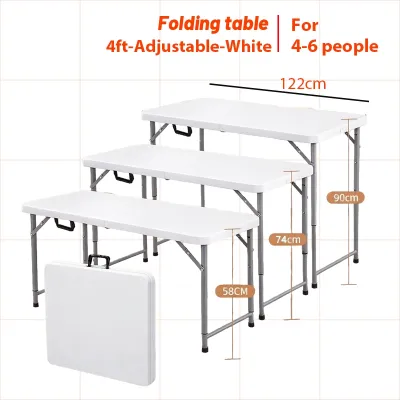 4FT 6FT Heavy Duty Folding Table - Portable Dining/Camping |School | Indoor Outdoor Church