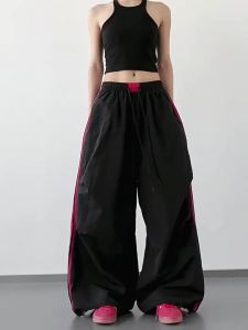 Loose Joggers Pants Women Cargo Pants Vintage Streetwear Hip Hop Baggy Wide Leg Sweatpants Casual Pockets Fashion Trousers