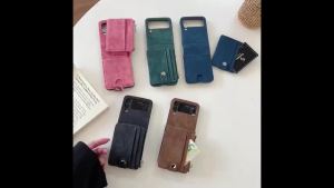 FCHOCE Zipper Wallet Phone Case For Samsung Galaxy Z Flip 7 Flip 6 Flip 5 Flip 4 Flip 3 5G zflip3 zflip4 zflip5 zflip6 zFlip7Soft Leather Detachable Card Holder Pocket Cover Cases