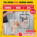 Túi Nhựa PVC Xách Đựng Hoa Trong Suốt Túi Đựng Quà Tặng Chống Thấm Nước Sang Trọng-(35-15-24.5 ). 