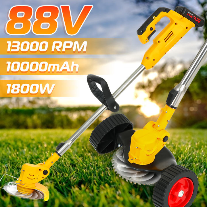 88V 1800W Mesin rumput Grass Cutter Cordless Lawn Mower Electric Grass