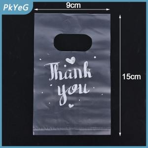 PkYeG 100 chiếc túi quà bằng nhựa mini ghi “Cảm ơn” túi đựng kẹo đám cưới túi mua sắm có quai xách