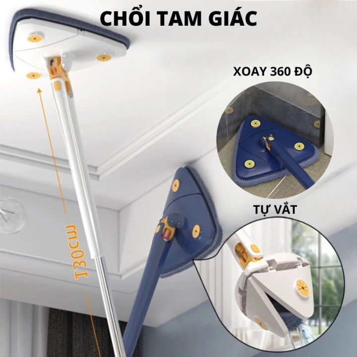 Cây Lau Nhà Tam Giác Tự Vắt Xoay 360 Độ Thông Minh. Chổi Đa Năng ...