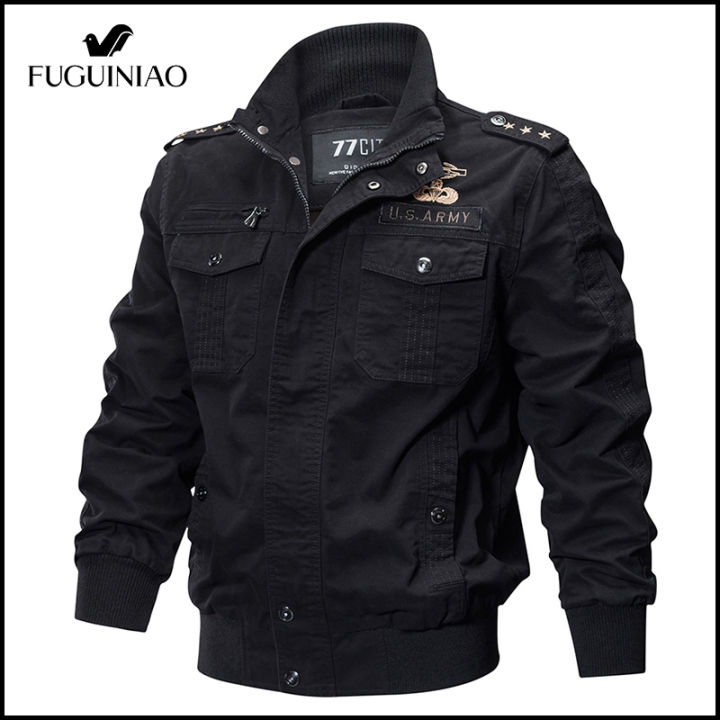 Air Force Borg Collar Aviator Jacket Military Style Mens Jacket