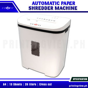 Printing View - CUYI Heavy Duty Paper Shredder 20L | A4 Size | 13 Sheets