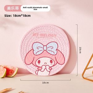 100% Authentic Sanrio Melody Anti-scalding Pad Coasters High Temperature Resistance Washable Polyester Cotton LFB348