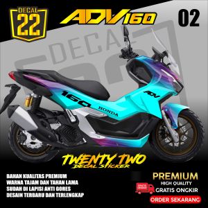 DECAL STIKER FULLBODY MOTOR HONDA ADV 160 DESAIN BARU DUA DUA DECAL KODE 02