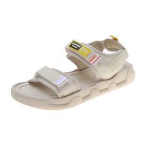 Free Shipping Fashionable And Trendy Thick Platform Sandals With Two Straps And Velcro Fastening Soft Sole Suitable For Outdoor Wear Available In Stock Ethnic Style Flat Sole