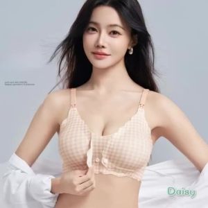 Nursing Bra - Wireless Button Opening for Pregnancy & Breastfeeding Support