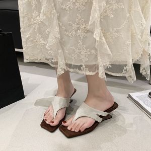 [Free Shipping] 2026 Spring/Summer New Retro Wedge Heel Square-Toe Slip-On Sandals For Petite Women