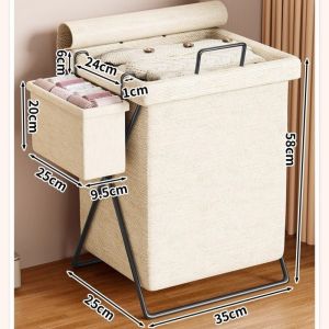 Foldable Laundry Basket With Handle Portable Dirty Clothes Hamper Storage Rack Space Saving Collapsible