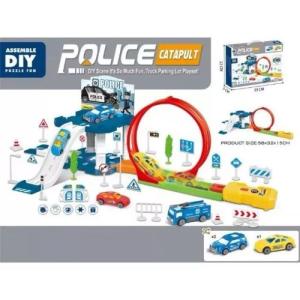 Mainan Anak Track Police Catapult Mobil Mobilan Cars Seluncuran Diecast Berputar - Toy