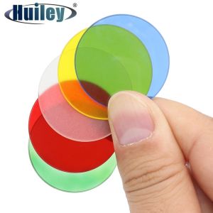 5 Pieces/Set Diameter 35 mm Microscope Filter Transparent Frosted Optical Glass for Biological Microscope Accessories Thickness 1.5 mm Red Green Blue White Yellow
