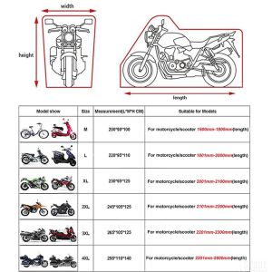 EKLEVA M L XL 2XL 3XL 4XL Motorcycle Cover Universal Outdoor Uv Protector All Season Waterproof Bike Rain Dustproof Motor Scooter Cover (Black and Silver)