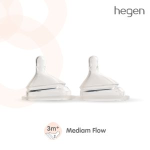 Hegen Teat จุกนม จุกนมเสมือนนมแม่ จุกนมเฮเก้น จุกนมhegen #2 Medium Flow น้ำนมไหลปานกลาง แพ็ค 2 ชิ้น เหมาะสำหรับวัย 3-6 เดือน