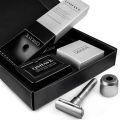 QSHAVE Pisau Cukur Keselamatan Klasik Dua Tepi Boleh Laras (1 Pisau Cukur & 5 pcs Bilah Bersalut Titanium). 
