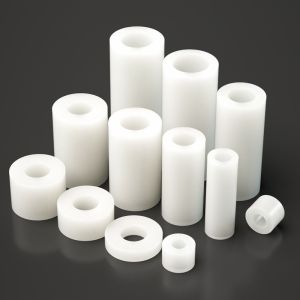 White Nylon ABS Round Hollow Standoff Non-Threaded Hollowed Spacer M4 M5 Washer PCB Board Screw Length 2mm~50mm