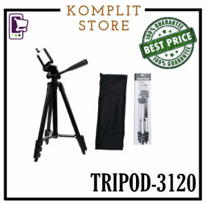 Weifeng Tripod 3120 - Tripod HP dan Kamera Universal + Free Holder U dan Tas Tripod Dudukan Kamera/Tongsis 1Meter (Black Edition)