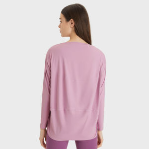 2024 Lululemon hot spring new nude loose yoga long sleeves breathable versatile fitness sports top women