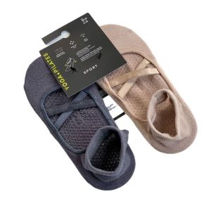 SOTOP 2 Pairs Breathable Yoga Socks Cotton Sweat-absorbent Grip Socks One Size Anti-slip Barre Socks Women