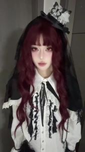 FCalice garden Long Wavy Wig for Women Cosplay Lolita Halloween Witch Devil JK Japanese Style