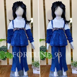Stelan baju anak perempuan import korean style celana jins cutbray usia 3 - 10 tahun set brokat anak perempuan terbaru 2024 setelan jumbo anak perempuan set anak tanggung -COD