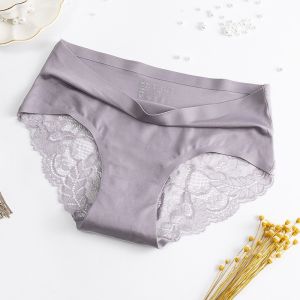WOMEN FASHION SeemLess Lace Panty Ice Silky Comfy Lady Panties