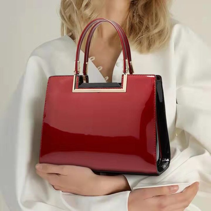 2023 Women Patent Leather Handbags Luxury Fashion Lady Shoulder Bag Stylish  Designer Tote Evening Handbag