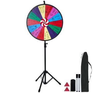 RBRY 40/50/60cm Prize Wheel Win Fortune Folding Tripod Spin Wheel Editable Spinner Game Fortune Spinning Wheel Game Events