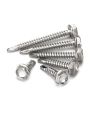 410 Stainless Steel Self Tapping TEK Screws Assortment, # 8 # 10 # 12 Hex Head Self Drilling Screws for Metal. 
