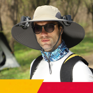 Solar-Powered Dual Fan Fisherman Hat for Summer Outdoor Sports Fishing Adult Outdoor Enthusiasts Men Multi-Functional Sun Protection Long-lasting Battery
