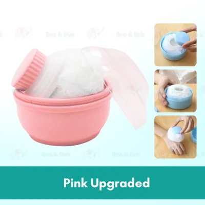 Boo&Bub BPA Free Portable Baby Powder Puff Sponge Container Case Box Baby Useful Supply Talcum Powder Puff