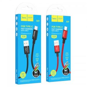 Cáp sạc Hoco X89 USB C sang Type-C sạc nhanh 3A đầu sạc chống gãy gập dài 1M