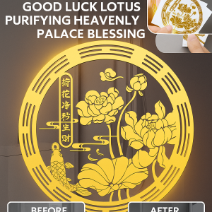 สติ๊กเกอร์ตกแต่งดอกบัวบริสุทธิ์ สติ๊กเกอร์ตกแต่งพระราชวังสวรรค์โคอิ ดึงดูดความมั่งคั่งและความเจริญรุ่งเรือง สติ๊กเกอร์ตกแต่งบ้านสเตอริโอ 3 มิติ