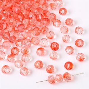 50pcs 8x7mm Gradient Color Faceted Glass Crystal Beads for DIY Necklace Bracelet Jewelry Making Supply