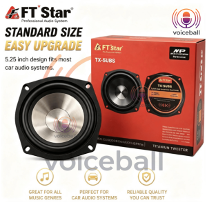 The FTstar 5.25 inch 300Watts Subwoofer Speaker 5.25inch Dual Cone Car Speaker TX-5UBS