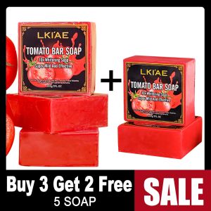 LKIAE Organic Fruit Tomato Whitening Soap Lightening Reduce Dark Black Spots Even Skin Tone Clean Skin Exfoliation 200g2026