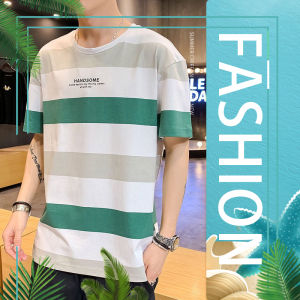 QXshop เสื้อยืดแฟชั่นคุณผู้ชาย สีสันเรียบๆ ลายทางสุดเท่ห์ ราคาสุดคุ้ม คุณภาพเกินราคาแน่นอน