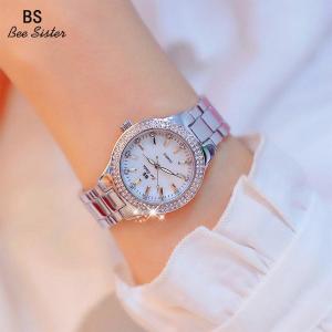 BS Beesister Mới Xuất Hiện Bán Thời Trang Đồng Hồ nữ Casual Hợp Kim Thép không gỉ Chống Thấm Nước Nữ Đồng Hồ Nữ Sang Trọng Thanh Lịch kim cương giả Full Kim Cương Đồng Hồ Nữ FA1258