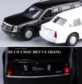 Xe mô hình ô tô Cadillac Presidential limousine tỉ lệ 1:32 bằng sắt xe mở được cửa có âm thanh và đèn. 