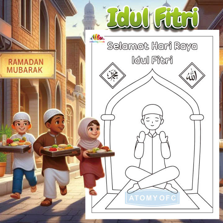 KERTAS MEWARNAI / KERTAS GAMBAR / COLORING / IDUL FITRI | Lazada Indonesia
