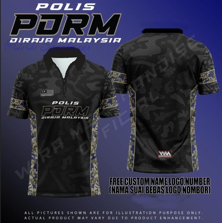 2024 New Malaysian Full Color Camo Design High Quality PDRM 3D POLO ...