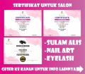 cetak sertifikat salon piagam penghargaan untuk salon nail art sulam alis eyelash zain grafika. 