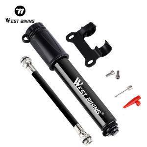 West Biking Portable Bicycle Air Pump 100 PSI Lightweight Mini MTB Road Bike Pump Inflator Bicycle Accessories