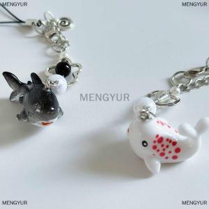 [COD] MENGYUR 1PC Summer Handmade Beaded Wave Point Shark Hanging Pendant Charm Keychain Cute Simulation Marine Life Phone Chain