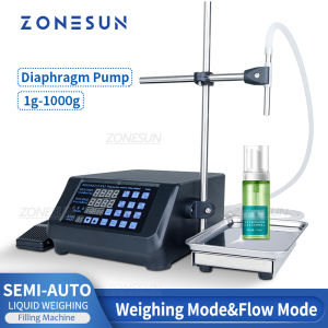ZONESUN Semi-Automatic Liquid Bottle Diaphragm Pump Filling Weighing Machine ZS-DPYT320