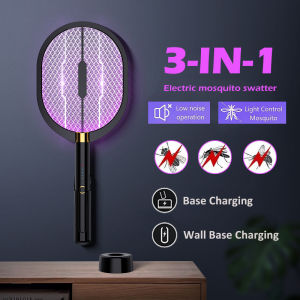 Mosquito Killer Lamp Mosquito Swatter 3 in 1 Electric Shock Handheld Racket with Desktop Stand three Modes -Handheld /Vertical / Wall mounted Raket Membunuh Nyamuk Elektrik & Pembunuh Nyamuk Lampu 电蚊拍