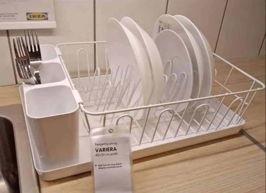 IKEA VARIERA Dish Drainer with Cutlery Stand Dish Rack Dinnerware