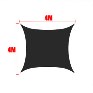 Black Rectangle Waterproof Sun Shade Sail Awning Canopy Triangle Back Yard Shelter 98% UV Blocking Oxford Fabric